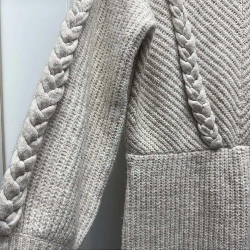Saylor Cream Cable Knit Angelina Sweater Dress - Picture 9 of 15